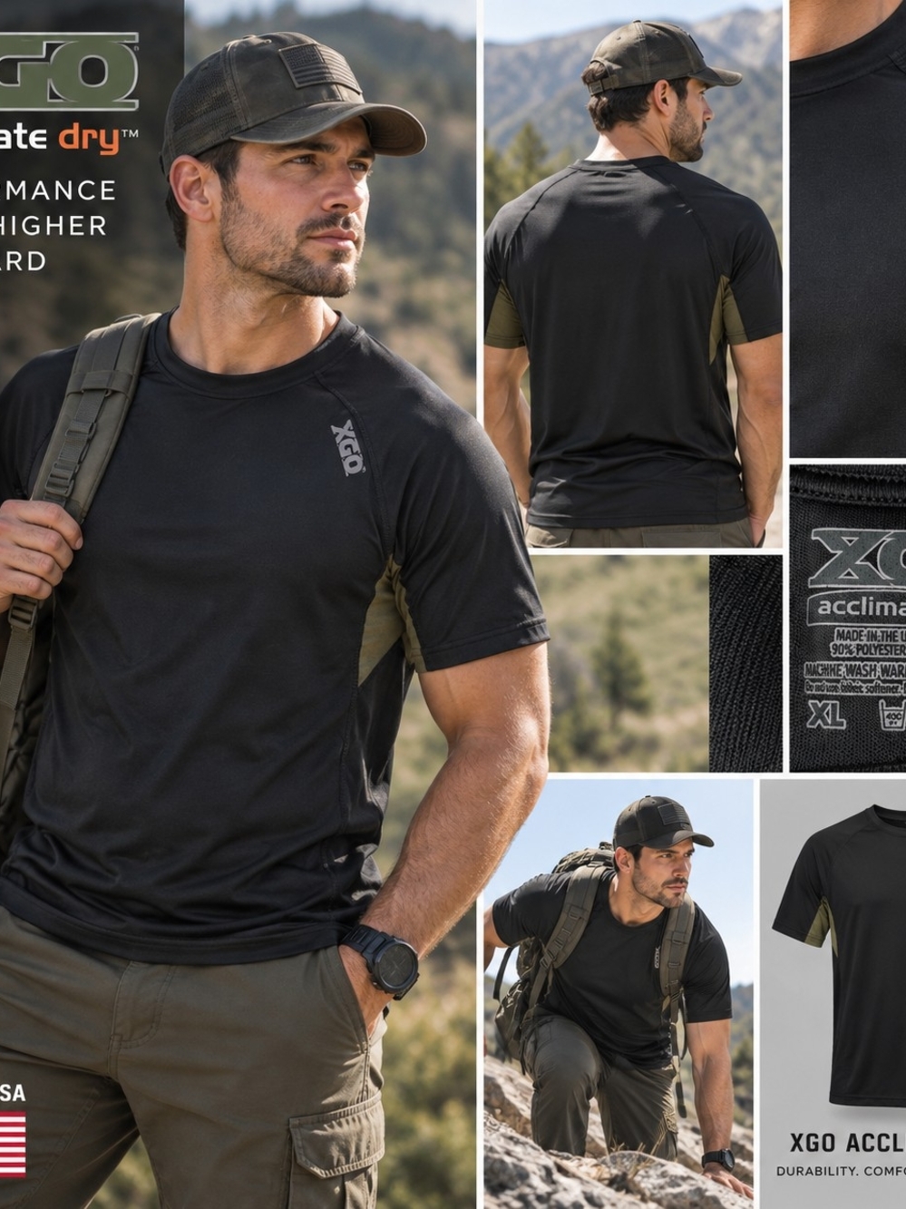 Acclimate Dry Men’s Black Short-Sleeve Performance Tee